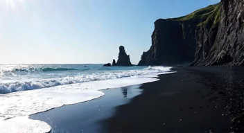 Ich erinnere mich an den schwarzen Sandstrand Reynisfjara (1/10)